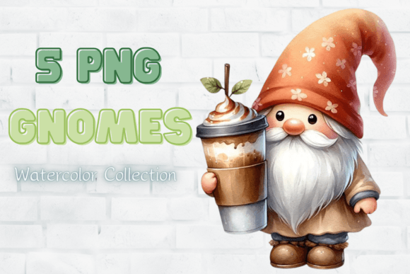 Download Watercolor Coffee Lover Gnomes Clipart - Premium Resources
