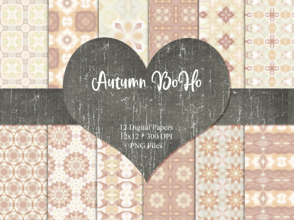 Download Autumn BoHo Scrapbook Paper - Premium Resources